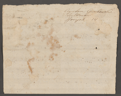 Notacja muzyczna z ofertorium J.B. Schiedermayra (tył)