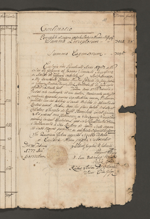 Pieczęć parafii Najświętszej Marii Panny w Gołogórach (k. 11), 1777